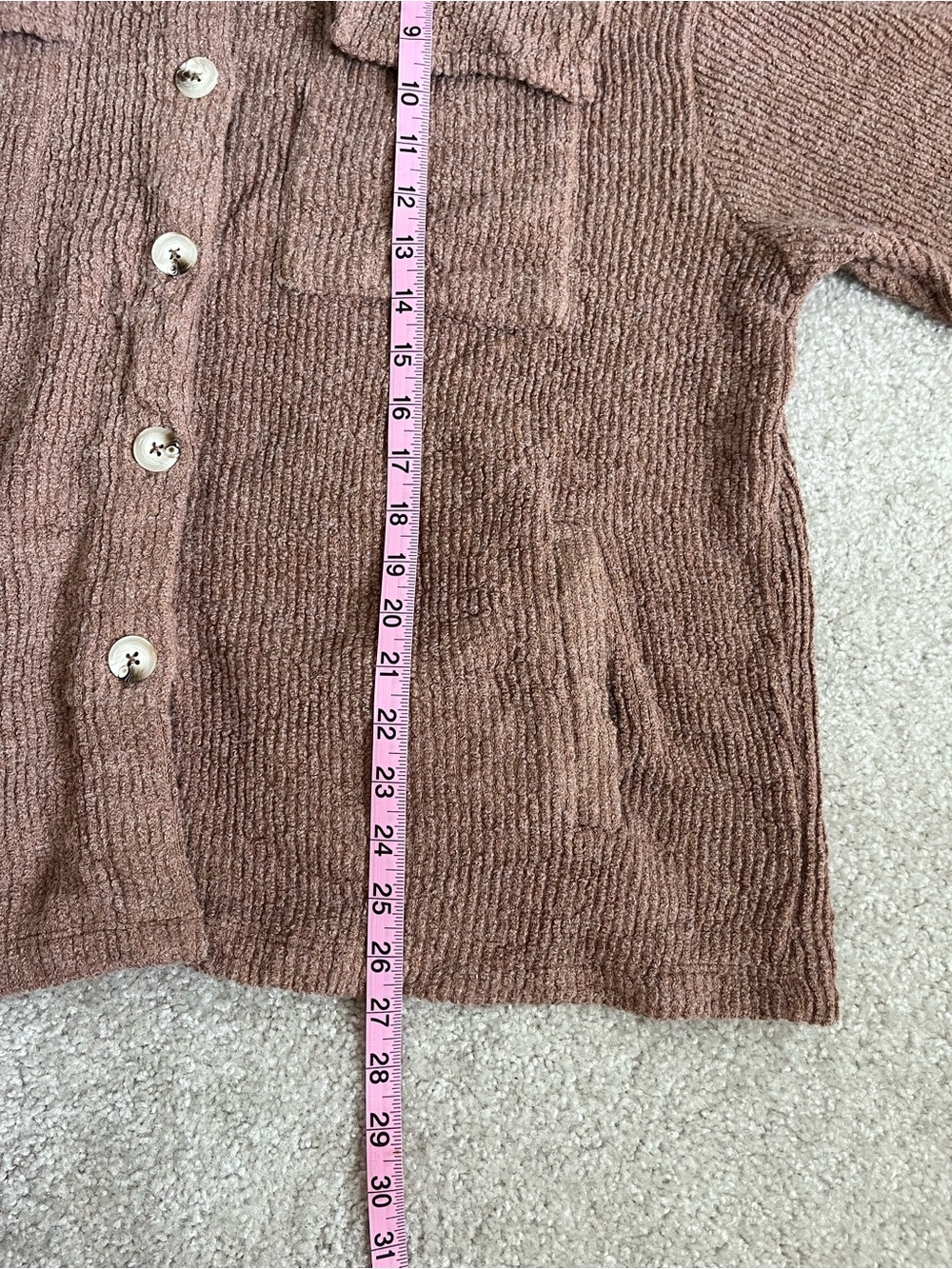 VICI Ribbed Knit Button Down Teddy Shacket - Picture 7 of 8
